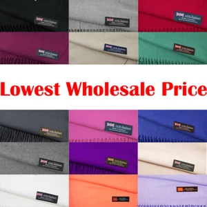 Wholesale Lot Women Men Winter Warm 100% Cashmere Scotland Plain Scarf Wrap Soft - Bild 1 von 17