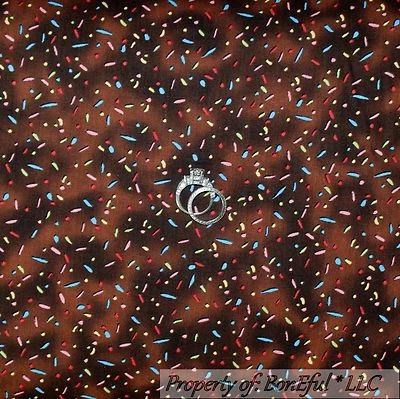 BonEful Fabric Cotton Quilt Rainbow Sprinkle ICE CREAM Dessert Calico Xmas SCRAP - Image 1 of 4