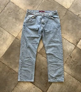 Vtg Y2K Tommy Hilfiger Mens 38x32 Light Wash Baggy Skater Carpenter Jeans - Picture 1 of 9