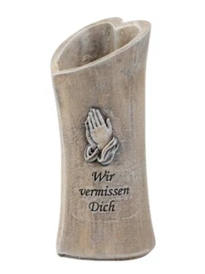 Grabvase Grabschmuck Grabdeko mit Spruch Wir vermissen Dich ca. h=17cm - Bild 1 von 6