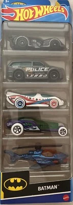 HOT WHEELS BATMAN 5 CAR GIFT SET LONG CARD MODEL CAR 1:75 PRISTINE BRAND NEW - Image 1 of 4