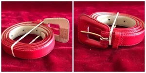 Allied Dept Stores WPL 9362 Misses M Red Leather Belt .75" Wide Style 02016 - Picture 1 of 3