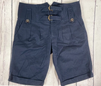 Bermudas Marc Jacobs Azul Marino Hebilla Puños Cintura Alta - Talla 10 Foto 1 de 3
