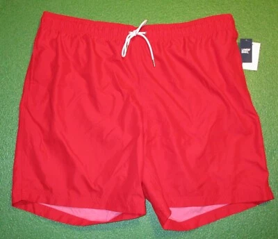 Lands' End Mens Volley Swim Trunks, Red, Lined Polyester, UPF, 2XL, New, Reg $40 - Image 1 of 4