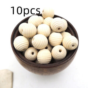 1/10/30Pc 12/18mm Big Macrame Beads For Jewelry Making 3mm Large Hole Wood Color