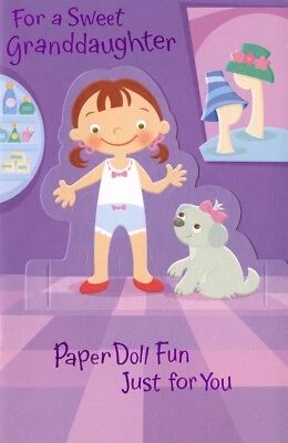 Divertida tarjeta de CUMPLEAÑOS PARA NIETA, muñeca de moda de papel de American Greetings +✉ Foto 1 de 4