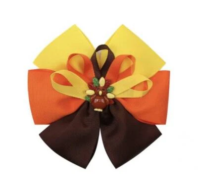 Thanksgiving Turkey Grosgrain Hair Bow 5" - Image 1 of 3