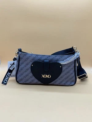 XOXO Women's Mini Purse/Shoulder Handbag - Gray/Black With XOXO Logo - XOH217G - Image 1 of 4