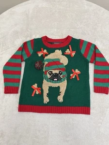 33 DEGREES -UNISEX CHILD Sweater “Puppy ” Ugly Christmas Sweater Size SMALL - Picture 1 of 11