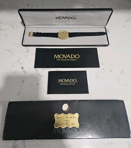 Vintage Movado Museum Watch Gold Plated With Case And Papers, Never Worn.  - Picture 1 of 8