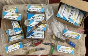 Vintage Lot of NOS Pakistan Keychain  Knives w/ Assorted Handle Styles (12 Pcs) - Picture 1 of 10