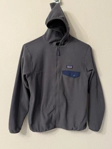 Patagonia Kids Micro D full zip hooded fleece jacket size XL (14) gray great - Picture 1 of 8