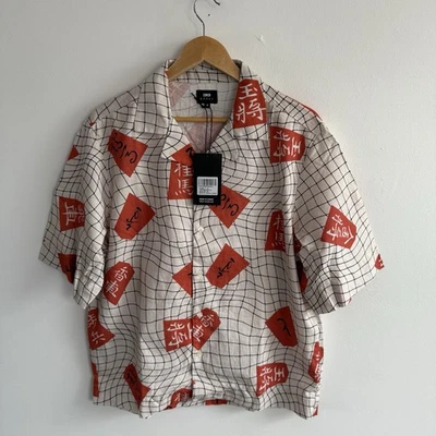 Edwin Shogi Shirt Medium Mens Multicoloured Japan Oriental Linen Blend BNWT - Image 1 of 4