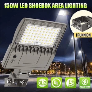 150W 277-480V LED Parking Lot Shoebox Light Stadium Flood Security Area Lighting - Picture 1 of 8