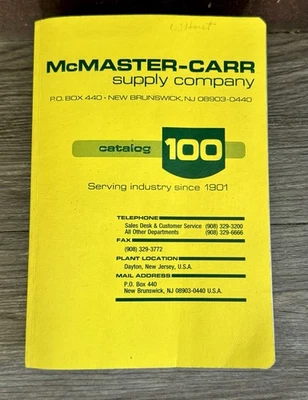 McMaster Carr Supply Company Catalog 100 RARE Nice Condition Dated 1994 - Image 1 of 4