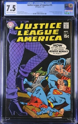 JUSTICE LEAGUE OF AMERICA #75 (1969) CGC 7.5 CROW 1ST APP BLACK CANARY - Image 1 of 2