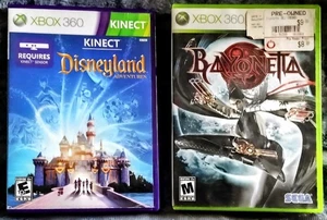 Xbox 360 Games Lot Bundle - Bayonetta CIB & Kinect Disneyland Adventures CIB - Picture 1 of 4