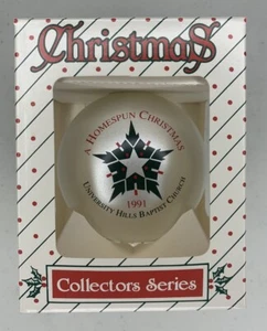 Adorno de vidrio serie coleccionistas de Navidad en caja 1991 A Homespun Christmas... - Imagen 1 de 10