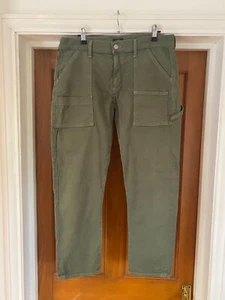 Citizens of Humanity Leah Cargo Pant Trousers Size W34 L28 US 31 Green Cropped - Picture 1 of 14