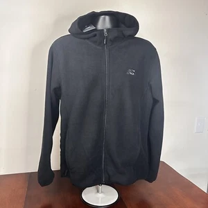 New Balance Men's Large Polyester Fleece Hooded Jacket Black Lightweight Stretch - Picture 1 of 11
