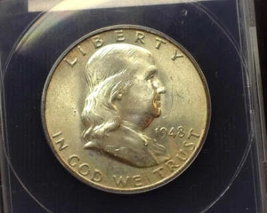 HS&C: 1948 Franklin Half Dollar ANACS MS64 Full Bell Lines - US Coin - Picture 1 of 4
