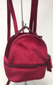 KC Jagger Sienna Shiraz Red Mini Velvet Zipper Women's Backpack 5952 SD - Picture 1 of 4