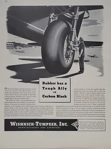 1942 Wishnick-Tumpeer, Inc. WITCO Fortune WW2 Print Ad Q2 Airplane Tire Mechanic - Picture 1 of 2