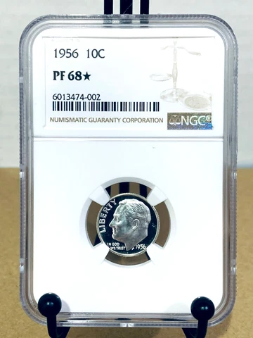 1956 Roosevelt Dime NGC PF68+ Proof 68 Star #6013474-002 Cover
