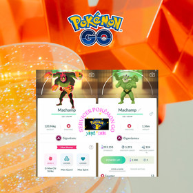 Pok&eacute;mon Go❀❀Shiny gigantamax Machamp | Mini PTC Or Tr❀de 20K Stardust