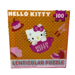 New 100-Pc Hello Kitty by Sanrio Lenticular Puzzle 12”x9” Cardinal - Picture 1 of 7