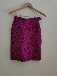 Yves saint laurent - Jupe - 100% Coton tissé - Fuchsia / Noir - Taille 34fr - Imagen 1 de 7
