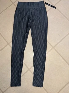 New Mix Women's Leggings Size S/M Silver Blue Geometrical Design Waist 24 In... - Picture 1 of 8