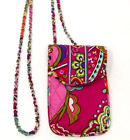 Vera Bradley Mini Crossbody Chain Purse Wallet Phone Pink Swirls Retired Pattern