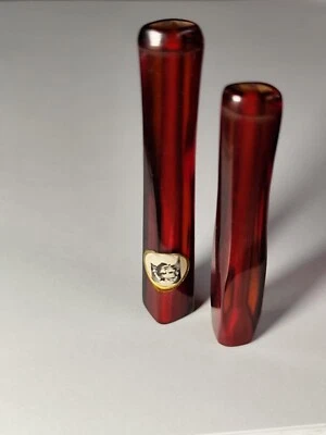 Two Vintage Rare Old Cherry Amber Bakelite Cigarette Holder - Image 1 of 4