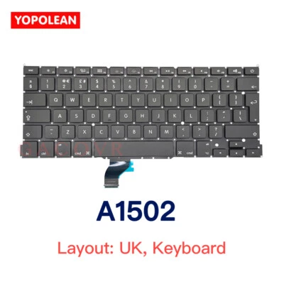 Nuevo teclado Reino Unido para Macbook Pro Retina 13" A1502 2013 20014 2015 años Foto 1 de 4