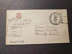 APO 261 WARMINSTER, ENGLAND, UK 1944 Censored WWII Army Cover 490 Armored FA Bn - Picture 1 of 2