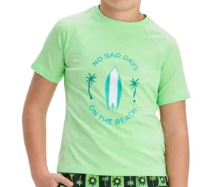Boys' Short Sleeve Surfboard Rash Guard Top Light Green XL (14) art class - Picture 1 of 3