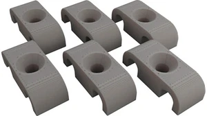 Abrazaderas de doble línea para 2) líneas de 1/4" (0,25")/6,35 mm - Juego de 6 con herrajes - Imagen 1 de 2