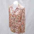 Vintage 70s Autumnal Floral 'Kitly' Pointed Collar Blouse - 10-12