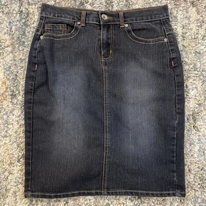 No Fuze Jeansrock Größe 8 schwarz Medium Wash Denim 29 x 20 Vintage anthrazit - Bild 1 von 12