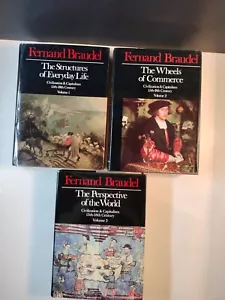 CIVILIZATION & CAPITALISM 15th-18th Century 3 Volume Set by BRAUDEL 1979 HCDJ VG - Foto 1 di 10
