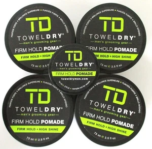 Towel Dry TD Firm Hold Pomade 2.5 oz (cracks) Lot of 4 + 1 FREE .5 oz - Picture 1 of 3