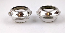 2 Sterling Silver Rimmed Clear Glass Open Salt Dip Cellars by Frank Whiting