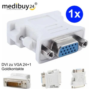 DVI-D 24+1 zu auf VGA Digital Adapter D-Sub PC TFT Monitor Beamer Buchse Stecker - Bild 1 von 3