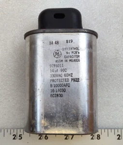 GE Dielektrol No PCB's Capacitor 97F6011, 14uf 90C 330VAC 60HZ - Picture 1 of 5
