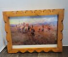 Russell Lewis and Clark Reach Shoshone Camp Carved Wood Framed Print 
