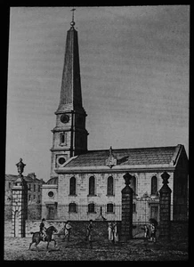 ANTIGUA Linterna Mágica Diapositiva Iglesia de San Lucas Old Street Londres C1910 - Imagen 1 de 2