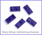 LEGO 5 x Plate (1 x 2) Plates Purple - 3023 Dark Purple Plate Plates - NEW / NEW