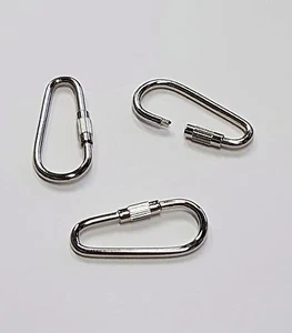 1.5" - NICKEL-PLATED PEAR HOOKS - QUICK LINKS - Bird Toy Parts - Choose Quantity - Picture 1 of 10