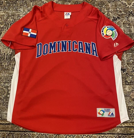 Dominicana World Baseball Classic Red Majestic 2006 Baseball Jersey XL USA Made Cover